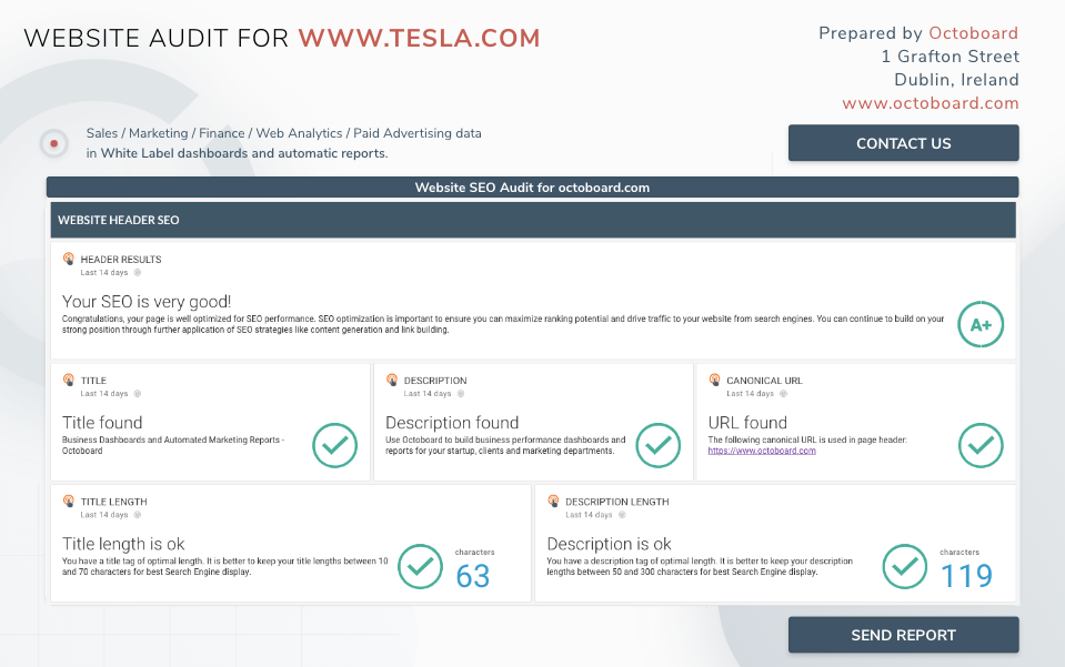 ”Auditoría de SEO de Octoboard incrustada”