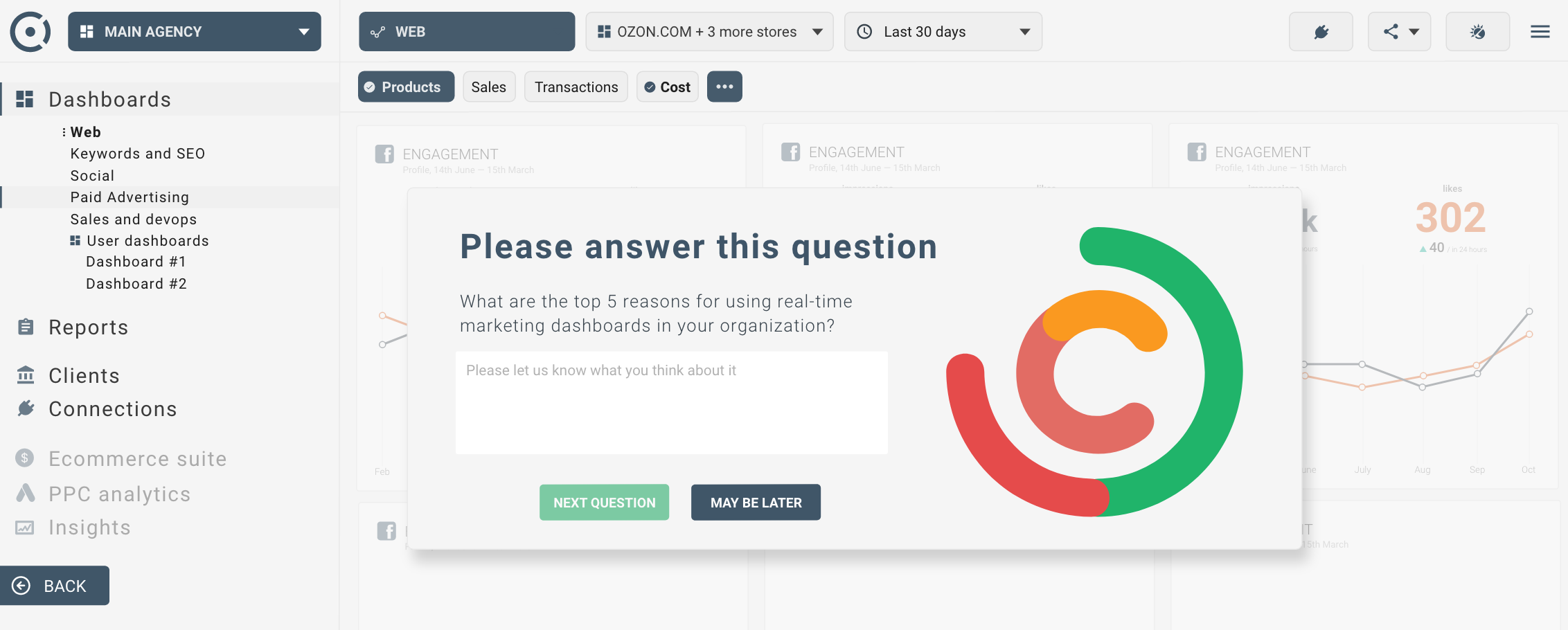 ”Collecting user insights in Octoboard - Octoboard quiz time interface”